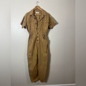Free People Marci Utility Cargo Khaki Coverall Size SMALL